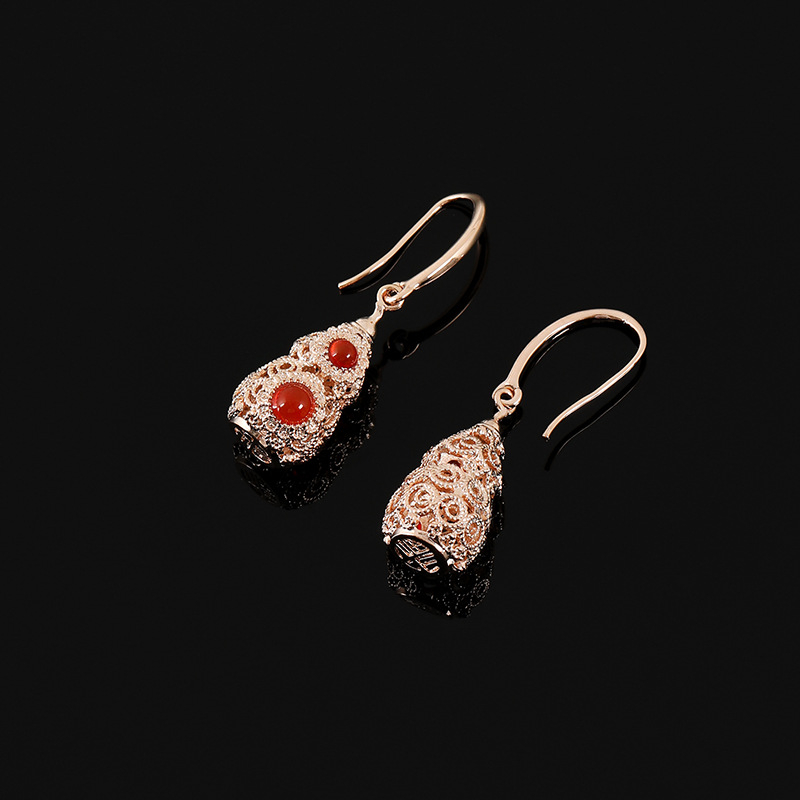 Clipsuri pentru urechi din cupru, în formă de dovleac, EH1387, placare electro, stil chinezesc, retro literar, accesorii pentru femei