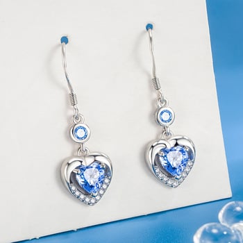 Cercei - cupru, Weihua, în formă de inimă, Iarna 2022, H63 Ocean Heart