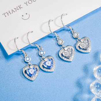 Cercei - cupru, Weihua, în formă de inimă, Iarna 2022, H63 Ocean Heart