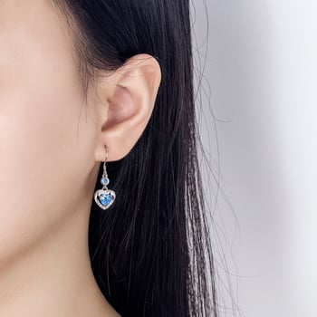 Cercei - cupru, Weihua, în formă de inimă, Iarna 2022, H63 Ocean Heart