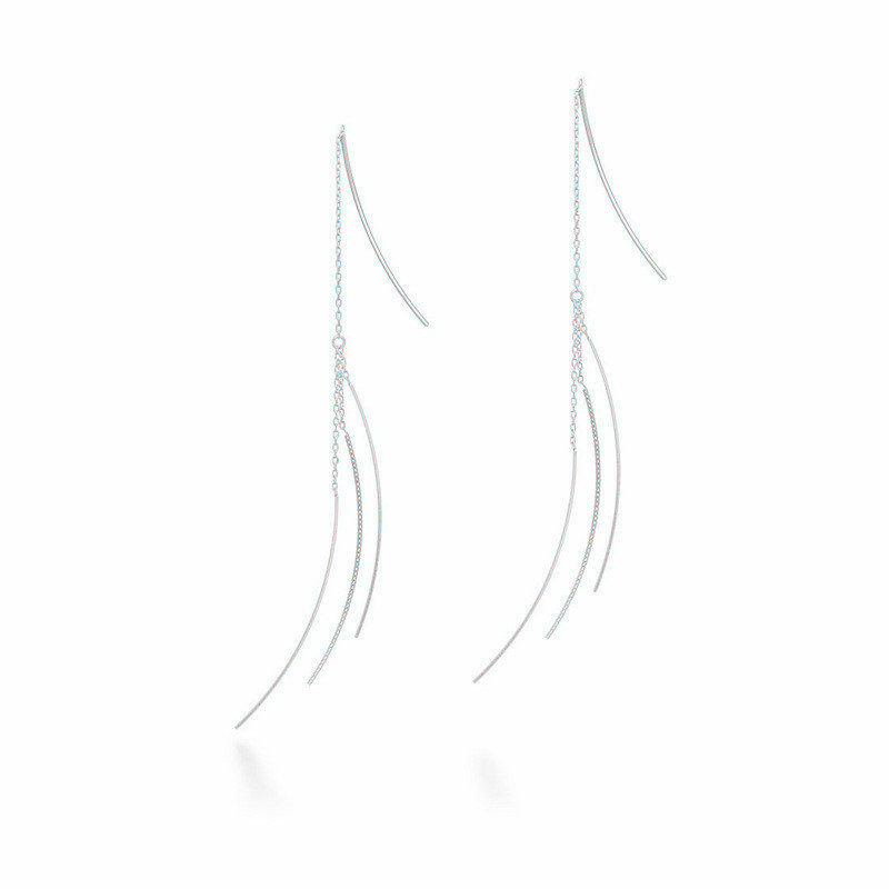 Σκουλαρίκια S925 ασημένια, μακριές φούντες, γυναικείο κορεατικό στυλ, μάρκα Jiyana, ηλεκτροπλατίωση, δυνατότητα προσαρμογής