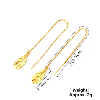 Náušnice s listovým dizajnom, zliatina, značka Golden World, štýl Fashion OL, pre ženy, jar 2023
