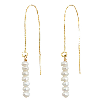 Cercei cu perle de apă dulce, stil geometric minimalist, lucrate manual, origine Yiwu