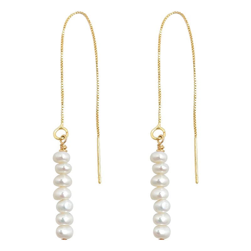 Cercei cu perle de apă dulce, stil geometric minimalist, lucrate manual, origine Yiwu