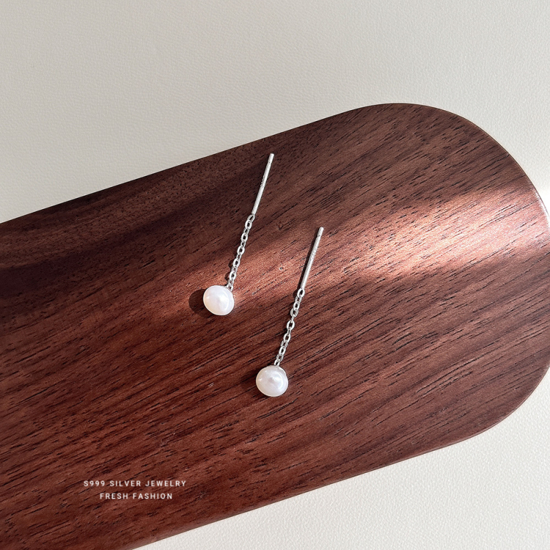 Cercei din argint Sterling cu perle naturale de apă dulce, design ciucuri, Yun xiaoshu, pentru femei