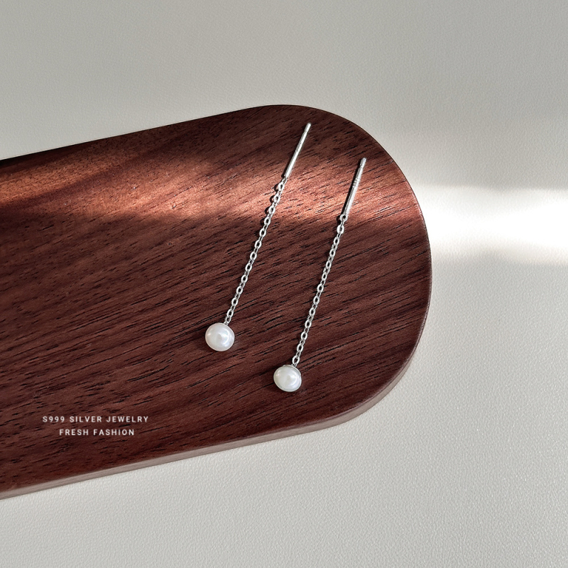 Cercei din argint Sterling cu perle naturale de apă dulce, design ciucuri, Yun xiaoshu, pentru femei