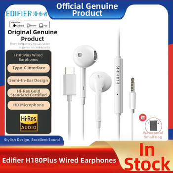 Edifier H180plus Type-C in-ear austiņas ar mikrofonu, PC spēlēm, 3,5 mm ligzda