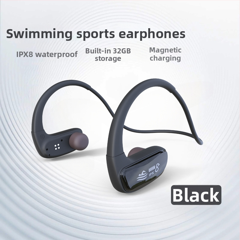 Căști cu conducție osoasă pentru înot - wireless, IPX8 impermeabile, Bluetooth 5.4, rază de 10 m, autonomie baterie peste 8 ore, sunet stereo