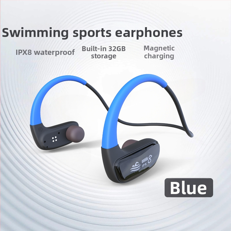 Căști cu conducție osoasă pentru înot - wireless, IPX8 impermeabile, Bluetooth 5.4, rază de 10 m, autonomie baterie peste 8 ore, sunet stereo