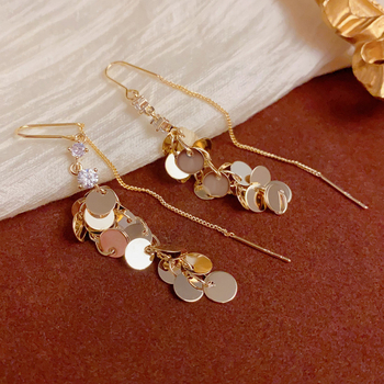 Réz fülbevalók geometriai formával, Hs.dpr márka, nőknek, egyszerű stílus, ősz 2025