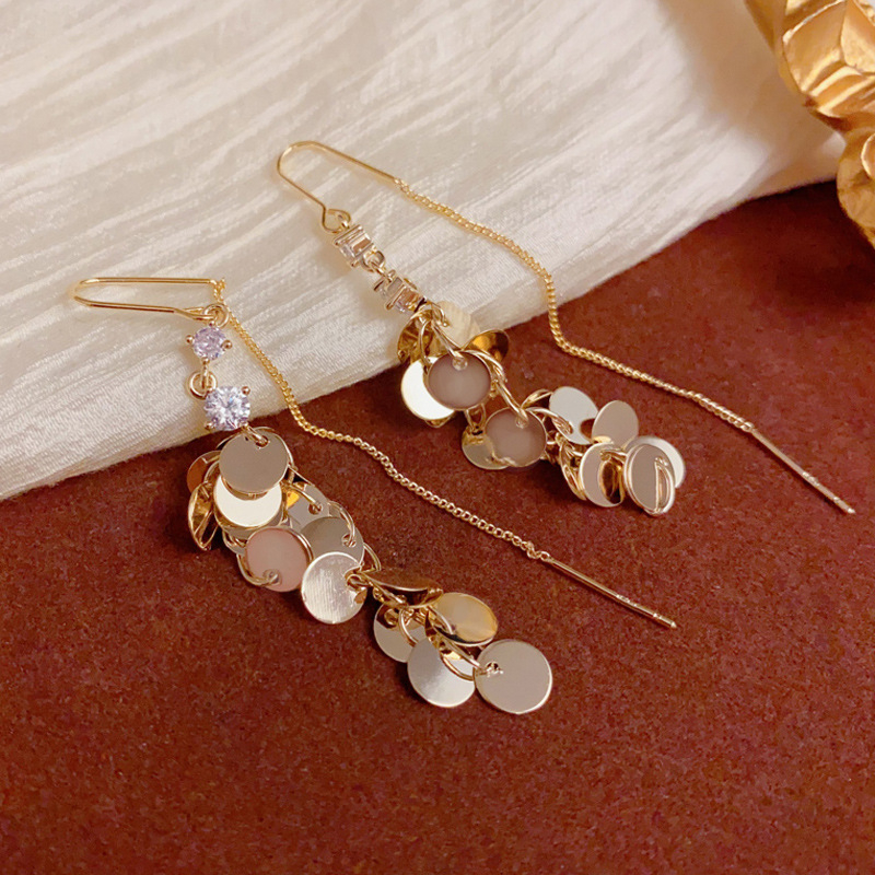 Réz fülbevalók geometriai formával, Hs.dpr márka, nőknek, egyszerű stílus, ősz 2025