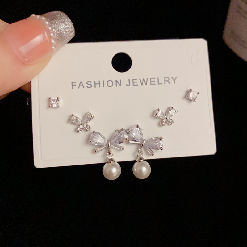 Cercei stud Bow din cupru, placare cu aur, Korean Dupin