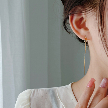 Fülbevaló, 925-ös ezüst, csepp alak, koreai stílus, friss és édes