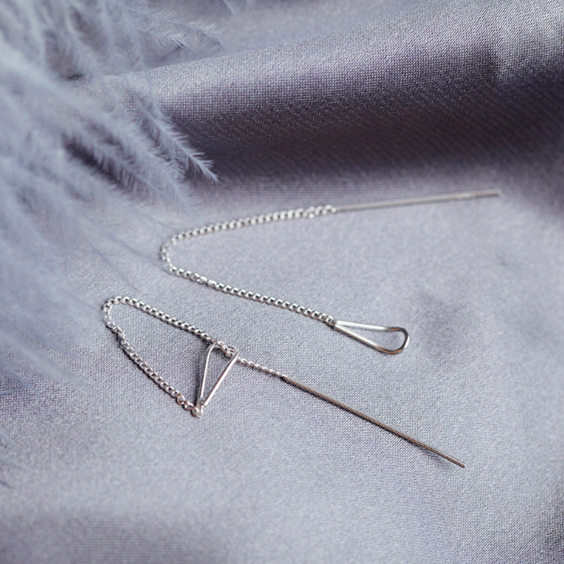 Fülbevaló, 925-ös ezüst, csepp alak, koreai stílus, friss és édes