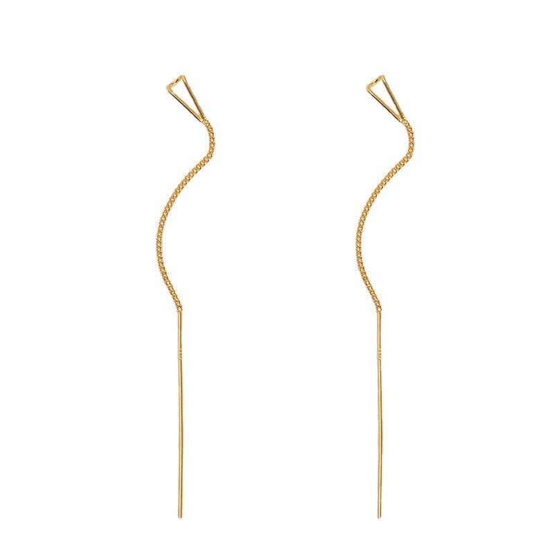 Fülbevaló, 925-ös ezüst, csepp alak, koreai stílus, friss és édes