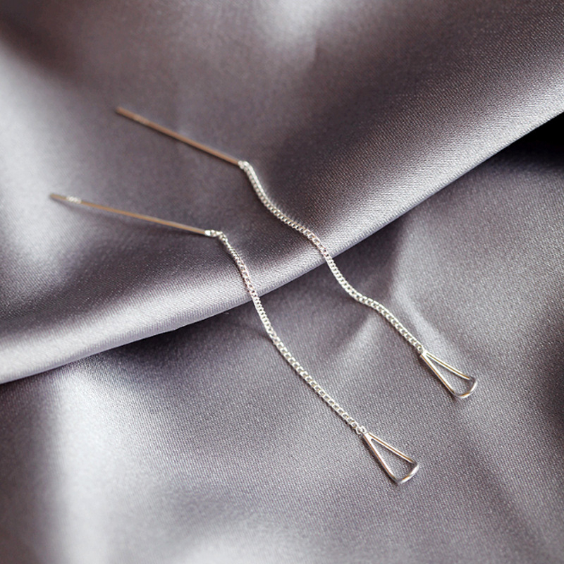 Fülbevaló, 925-ös ezüst, csepp alak, koreai stílus, friss és édes