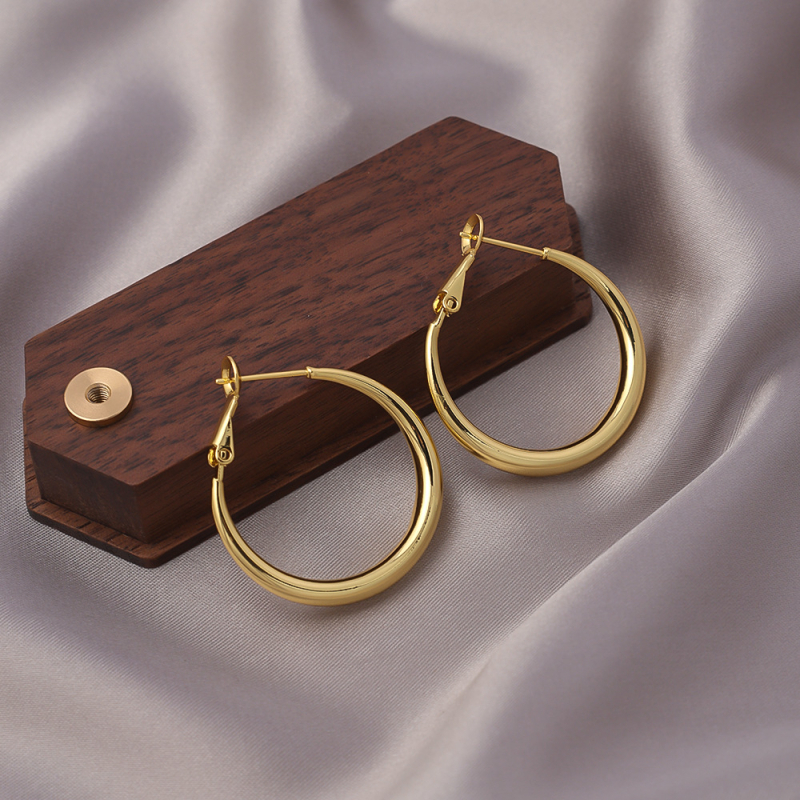 Top Maple bakreni geometrijski naušnici – elektroplatiranje, 925 srebrne štiftove