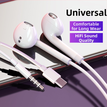 Káblové in-ear slúchadlá s integrovaným mikrofónom, 3,5 mm priamy konektor, kompatibilné s Huawei/Oppo/Xiaomi/Vivo