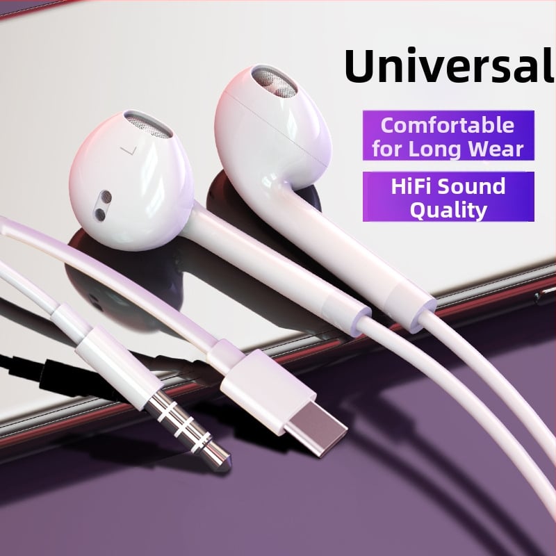 Káblové in-ear slúchadlá s integrovaným mikrofónom, 3,5 mm priamy konektor, kompatibilné s Huawei/Oppo/Xiaomi/Vivo