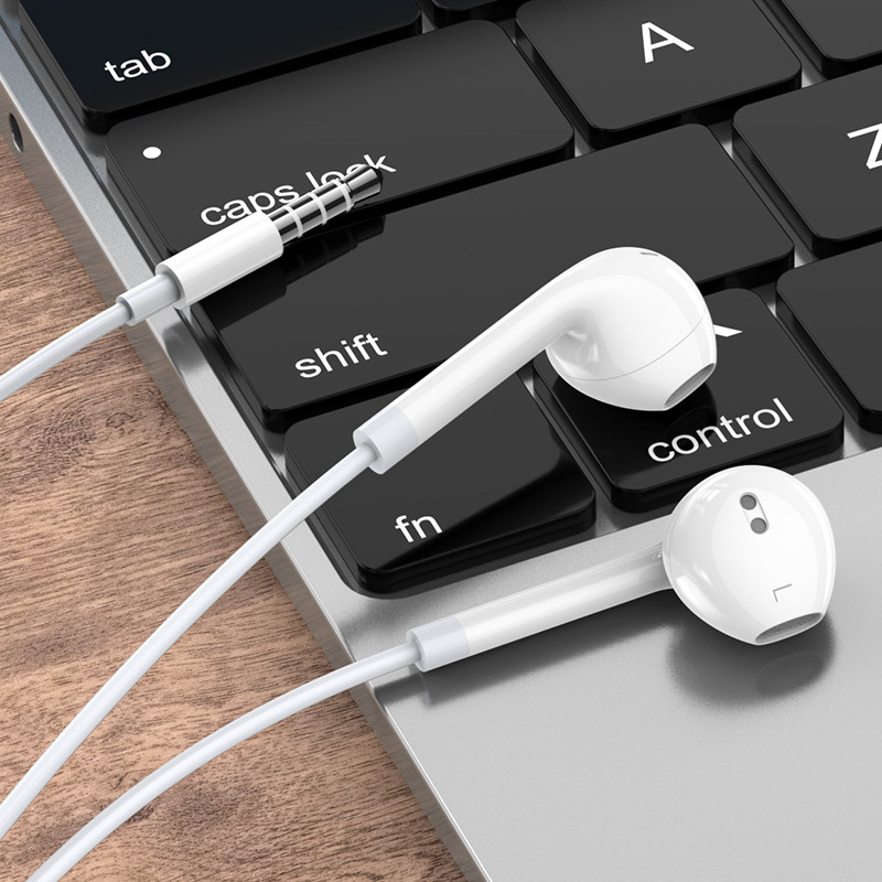 Vezetékes in-ear fülhallgató mikrofonnal, 3,5 mm egyenes csatlakozó, kompatibilis Huawei/Oppo/Xiaomi/Vivo