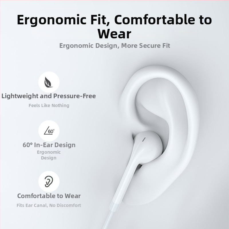 Káblové in-ear slúchadlá s integrovaným mikrofónom, 3,5 mm priamy konektor, kompatibilné s Huawei/Oppo/Xiaomi/Vivo