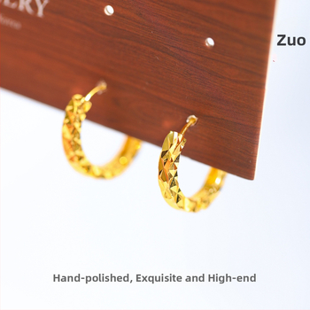 Ženske geometrijske bakrene naušnice, elektroplatinirane, vintage stil