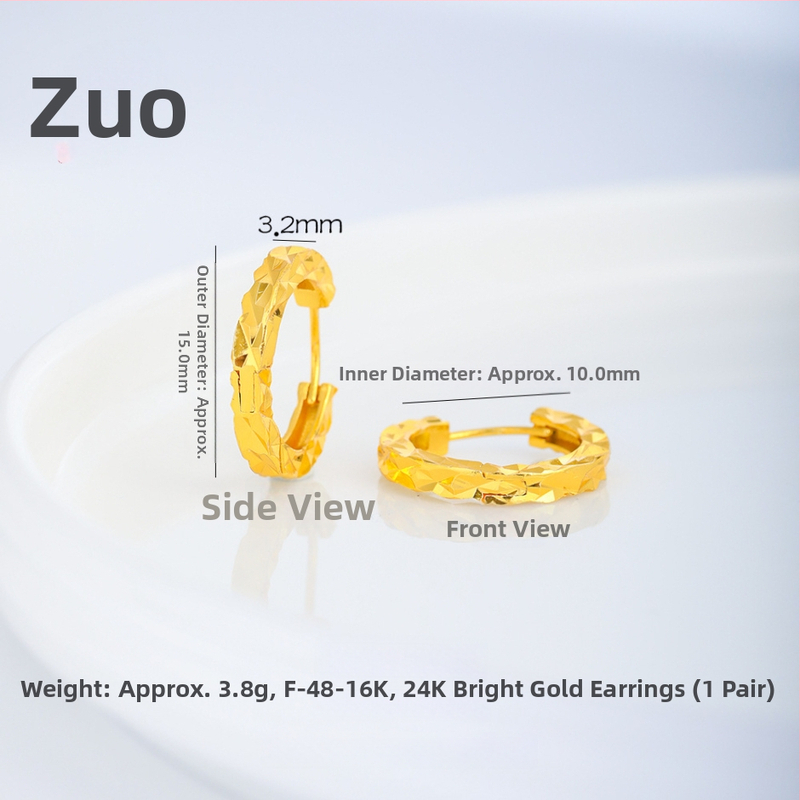 Ženske geometrijske bakrene naušnice, elektroplatinirane, vintage stil