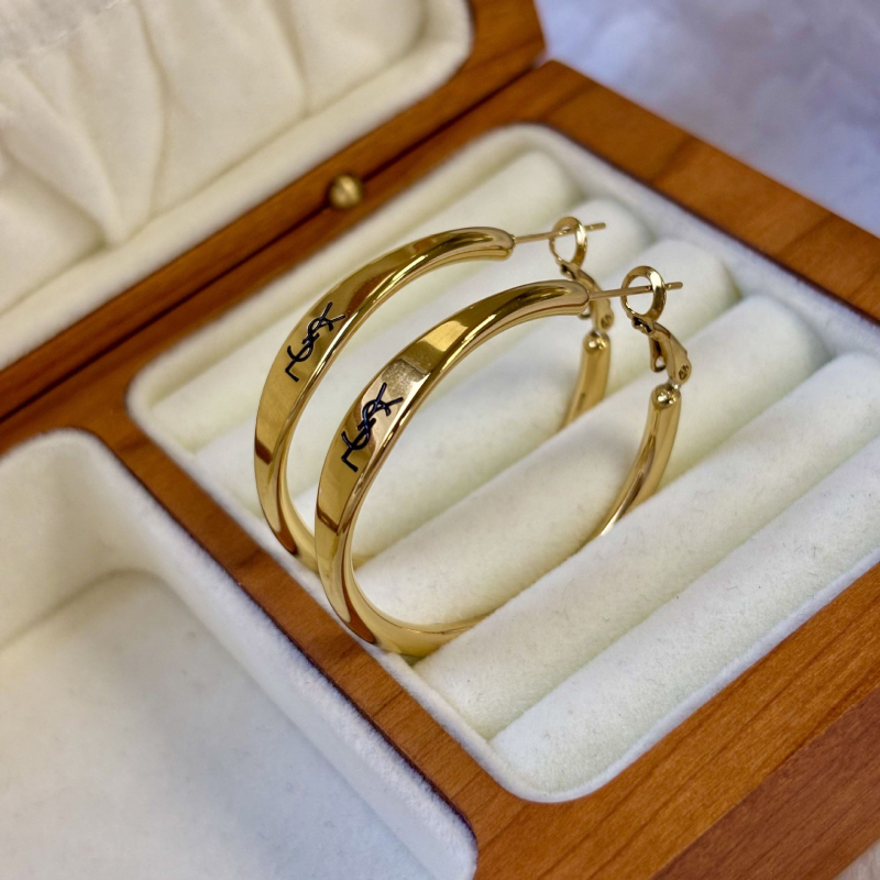 Rozsdamentes acél fülbevaló, nagy kör dizájn, geometriai forma, elektroplattálás, irodalmi retro stílus