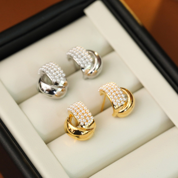 HYACINTH Rézív fülbevalók – Cross Twist, Geometriai stílus, Elektroplating, Koreai stílus, nőknek