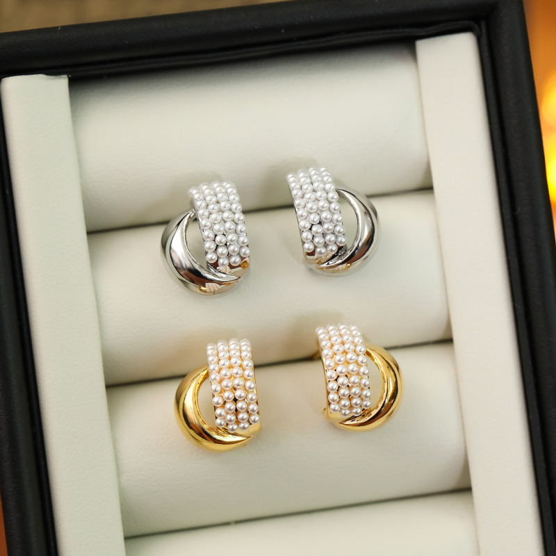 HYACINTH Rézív fülbevalók – Cross Twist, Geometriai stílus, Elektroplating, Koreai stílus, nőknek