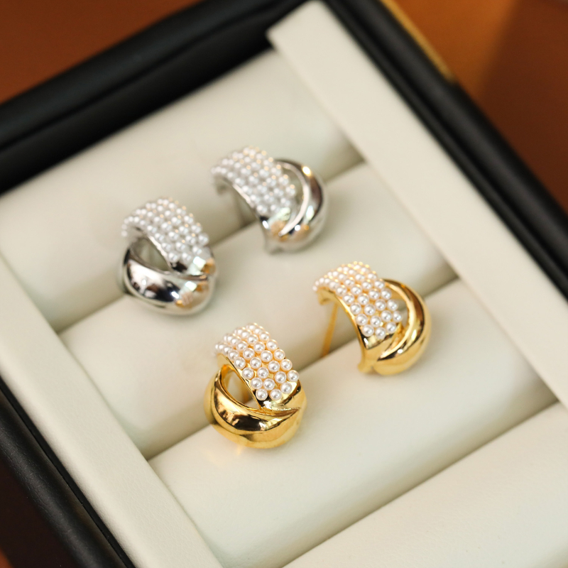 HYACINTH Rézív fülbevalók – Cross Twist, Geometriai stílus, Elektroplating, Koreai stílus, nőknek