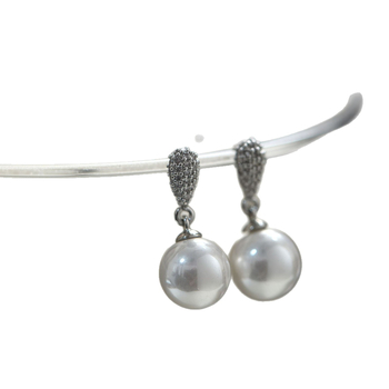 Cercei picătură din cupru placat cu argint, formă picătură, electroplatare, brand Yu meiren, stil Old Money