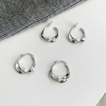 Női fülklipszek Möbius geometriájú gyöngyökkel, réz anyagból, elektroplakálás, női stílus, tavasz 2025