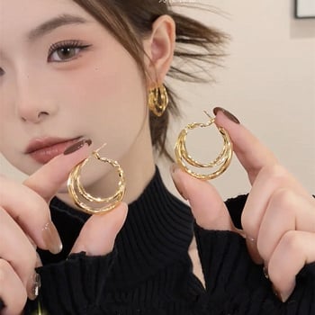 Fülbevalók • Geometriai, szabálytalan, többrétegű fém dizájn • Fém • Elektroplakálás • Könnyed luxus stílus • Nőknek