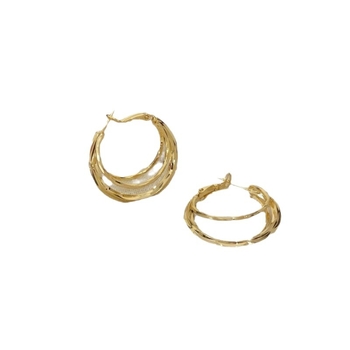 Fülbevalók • Geometriai, szabálytalan, többrétegű fém dizájn • Fém • Elektroplakálás • Könnyed luxus stílus • Nőknek