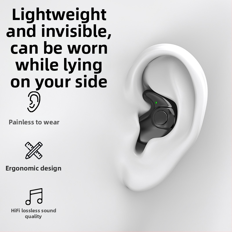 Bezdrôtové Bluetooth slúchadlá na spanie, mini, nevkladajú sa do ucha, stereo zvuk, Bluetooth 5.0, dosah 10 m, IPX4, výdrž >8 h.