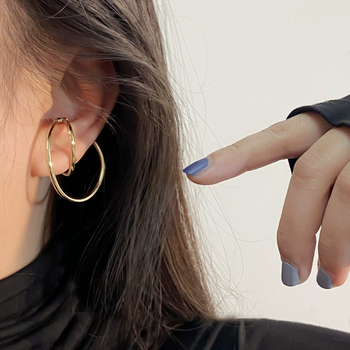 Fém geometriai fülklipszek, U alakú, elektroplattált kivitel, női ékszer