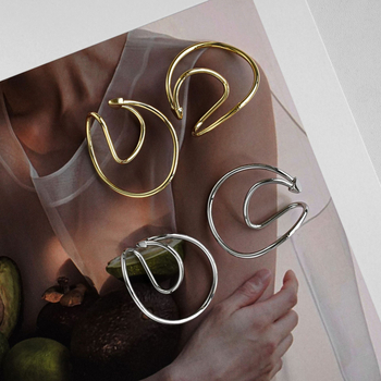 Fém geometriai fülklipszek, U alakú, elektroplattált kivitel, női ékszer
