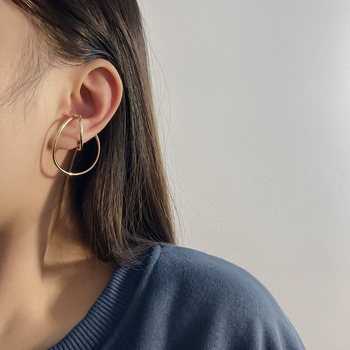 Fém geometriai fülklipszek, U alakú, elektroplattált kivitel, női ékszer