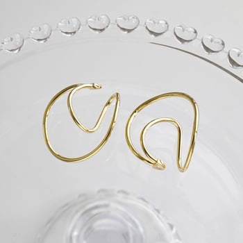 Fém geometriai fülklipszek, U alakú, elektroplattált kivitel, női ékszer