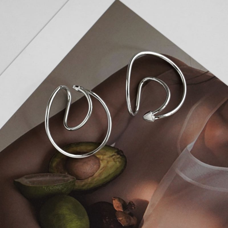 Fém geometriai fülklipszek, U alakú, elektroplattált kivitel, női ékszer