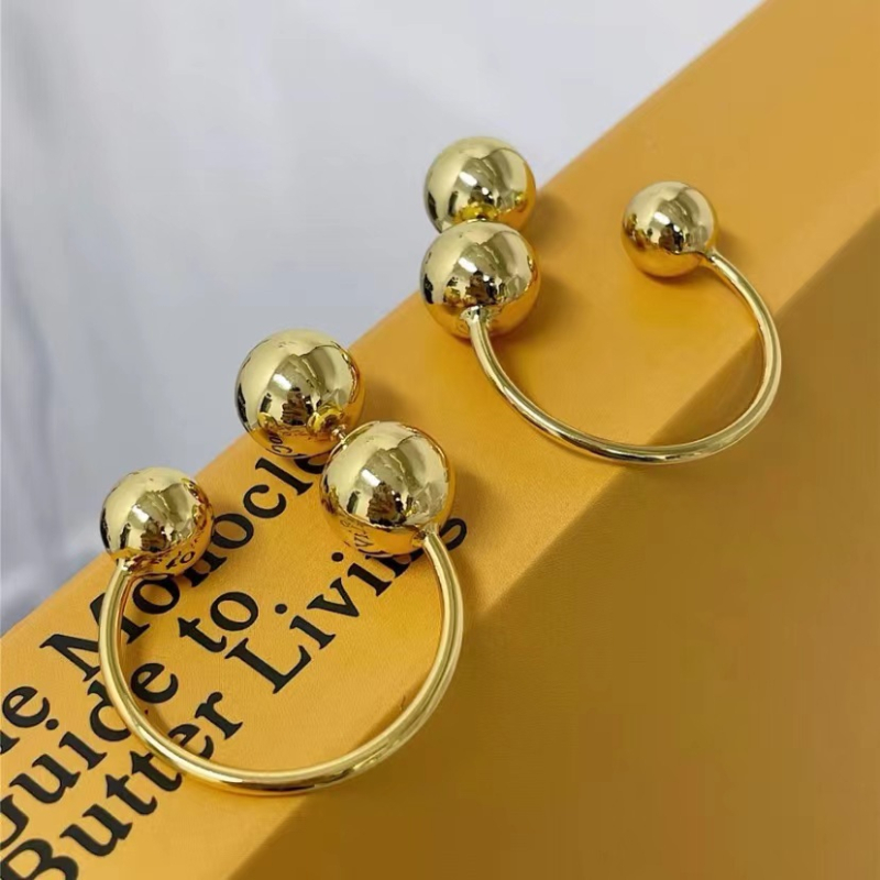 Naušnice – bakar, kuglice, stražnji zatvarač, dvostruko nošenje, geometrijski stil, elektroplirano