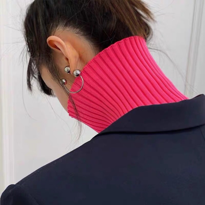 Naušnice – bakar, kuglice, stražnji zatvarač, dvostruko nošenje, geometrijski stil, elektroplirano