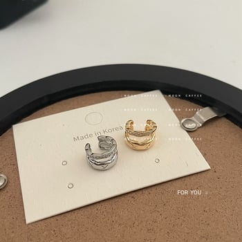 Clips pentru urechi cu cristale, stil franțuzesc vintage, formă în U geometrică, din aliaj, placare electroplating