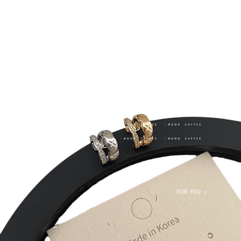 Clips pentru urechi cu cristale, stil franțuzesc vintage, formă în U geometrică, din aliaj, placare electroplating