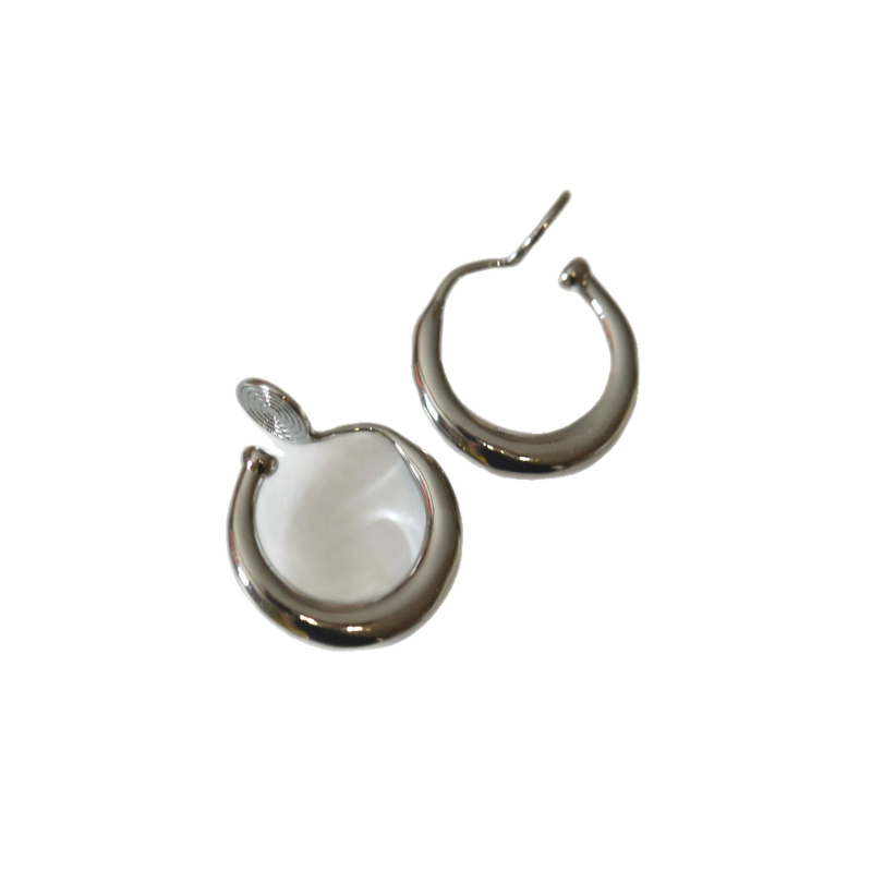 Clip-on naušnice od srebrno prekrivene bakarom, geometrijski kružići, za žene, svakodnevni stil, elektroplatiranje