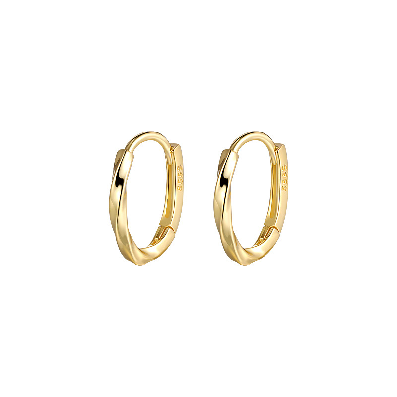 Сребърни халки за ушите, прост стил, електроплакиране, пролет 2025