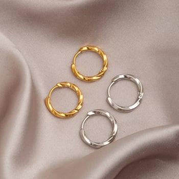 Mobius Twist fülbevaló titánacélból – minimalist Geometriai dizájn, elektroplakált felület nőknek