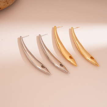 Hal formájú fülbevalók, fém, elektroplatált bevonattal, könnyed luxus stílusban, nőknek