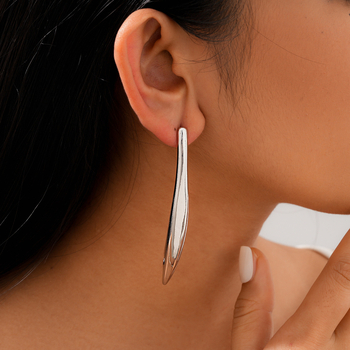 Hal formájú fülbevalók, fém, elektroplatált bevonattal, könnyed luxus stílusban, nőknek